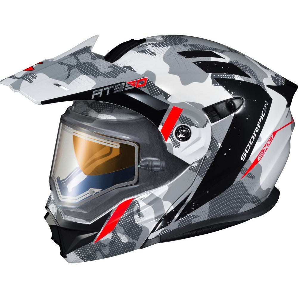 White/Grey Cold Weather Electric Snow Helmet N6360