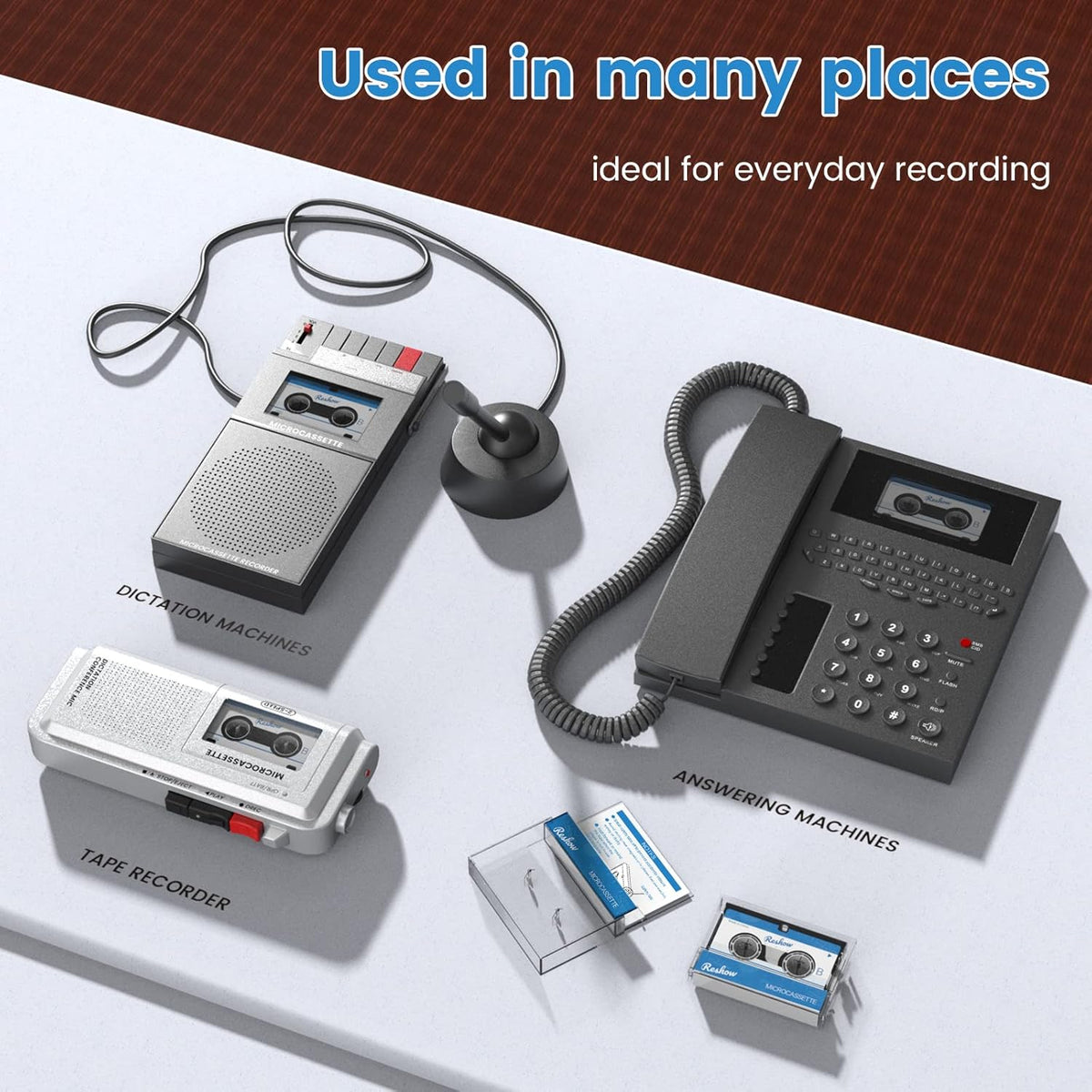 3 Pack Micro Cassette Tapes Blank for Recording MC-60 Minutes O89717