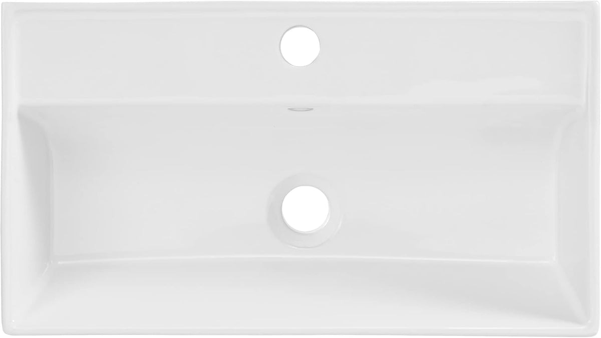 22" Wall-Mount Bathroom Sink with Brushed Gold Towel Bar C394