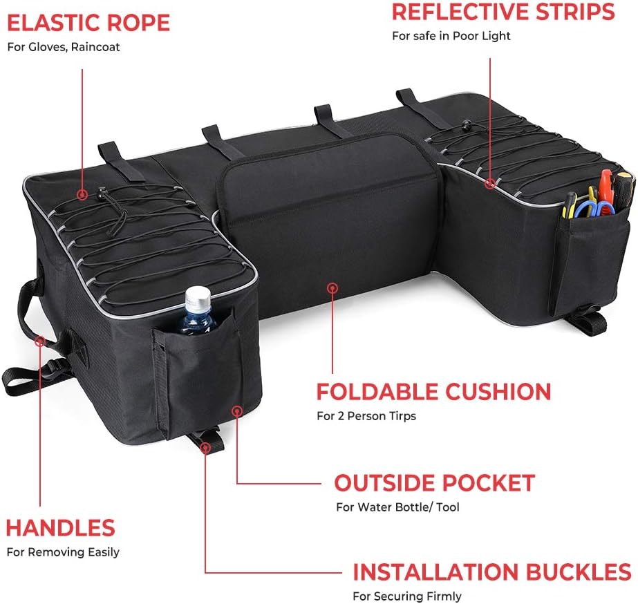 Water-Resistant ATV Storage Seat Bag with Cushion A81880