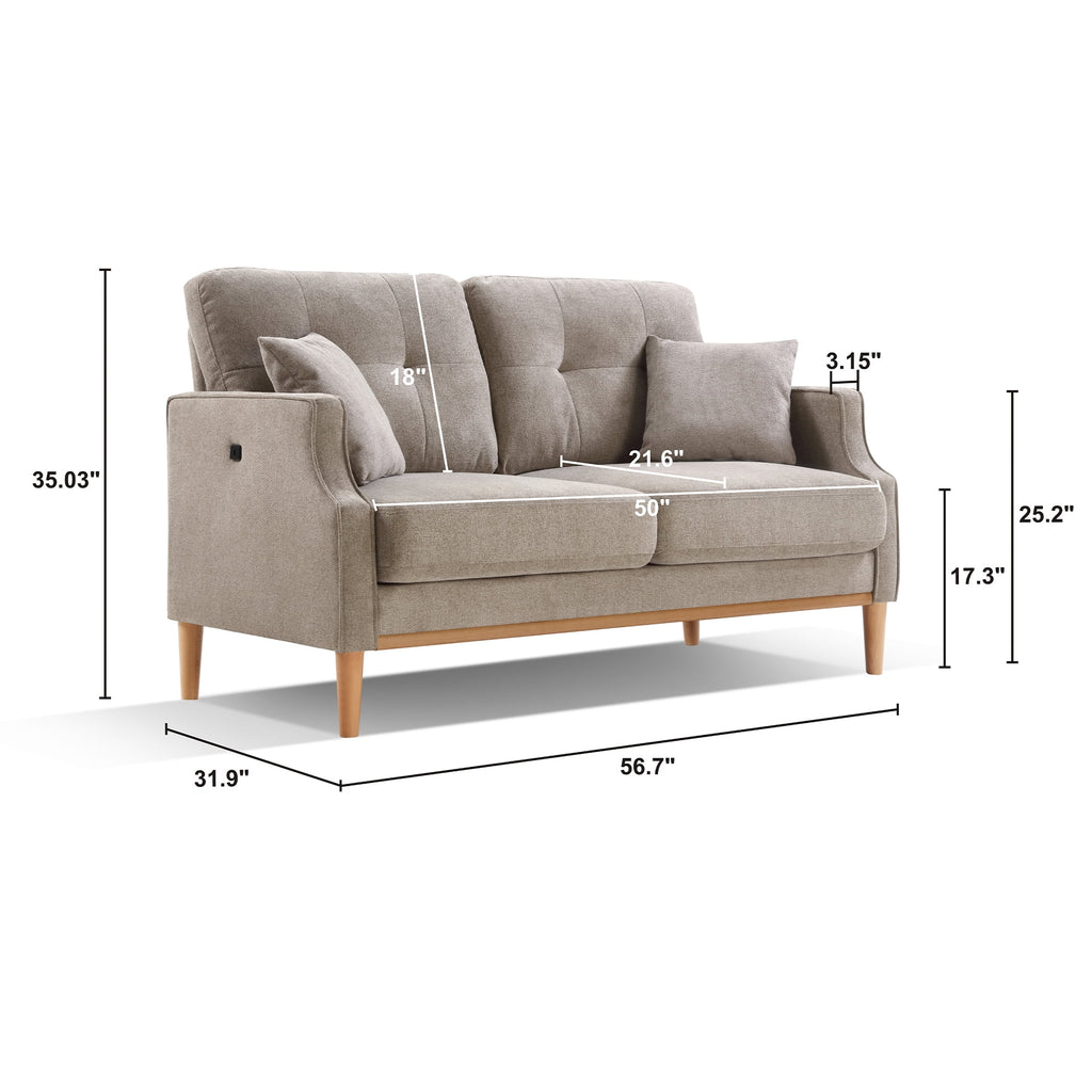 Cream 2 Seater Sofa with Waterproof Fabric S63617