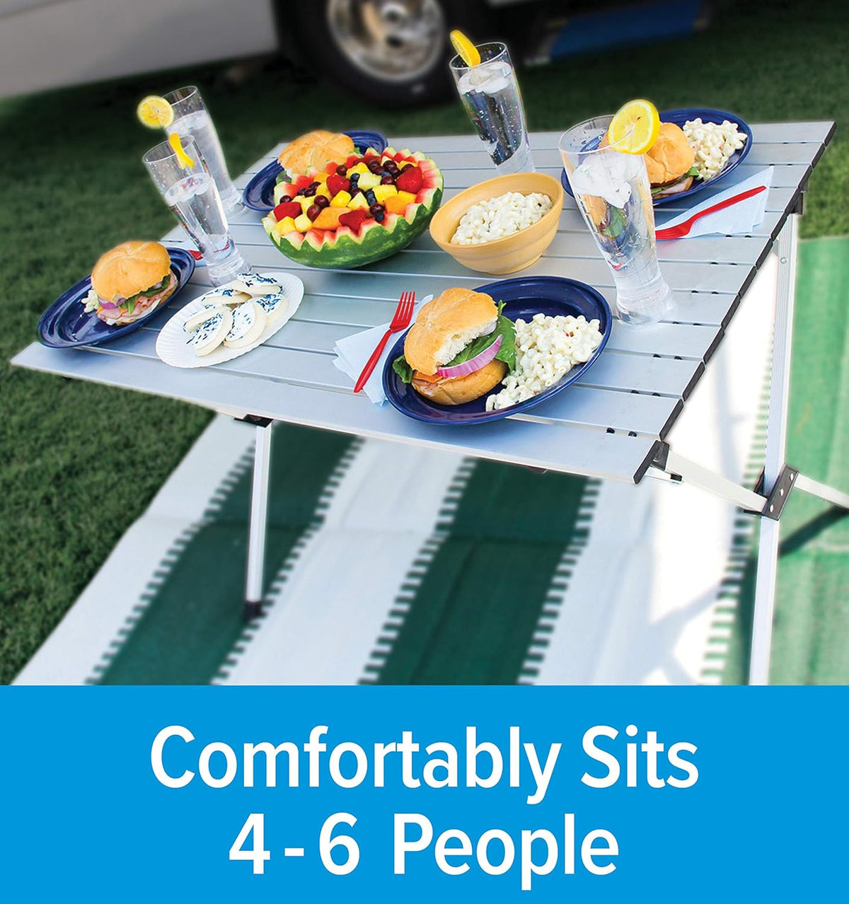 Aluminum Roll-Up Campsite Table with Carrying Bag N75393