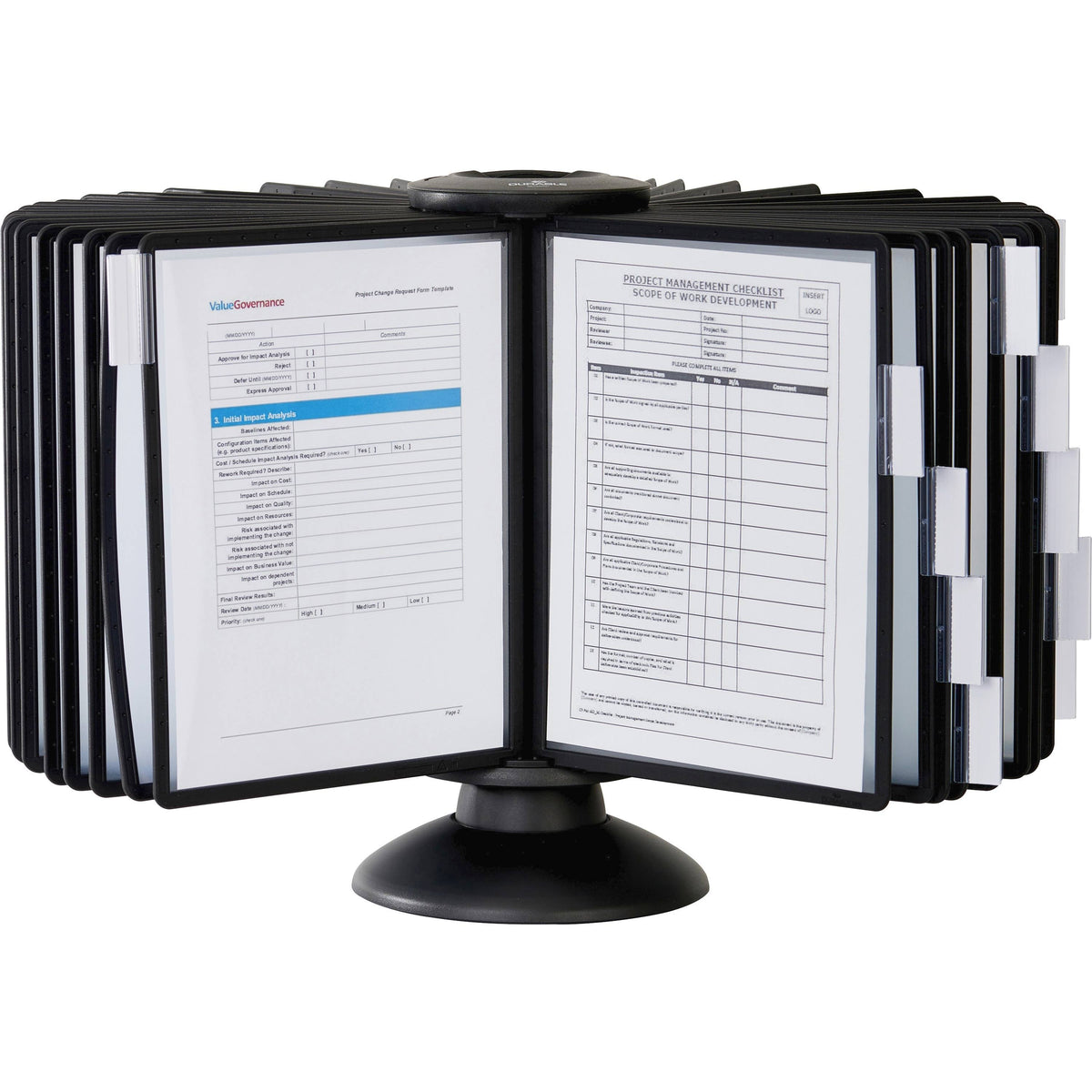 Black Sherpa 40-Panel Carousel Reference System, 80-Sheet Capacity N1725