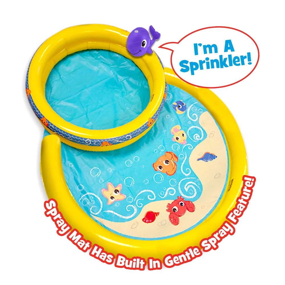 Round Splash Pool with Whale Sprinkler and Spray Mat M154286