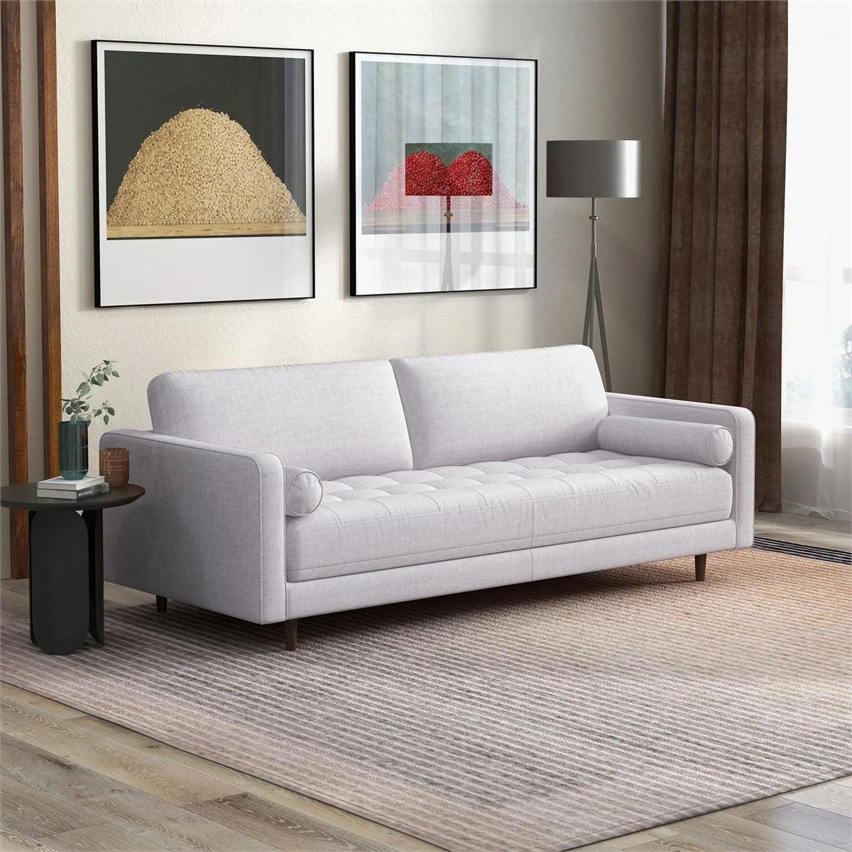 Beige Fabric Living Room Couch E51501