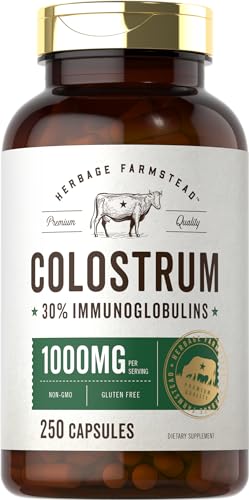 1000mg 250 Count Non GMO Gluten Free Colostrum Capsules U272334