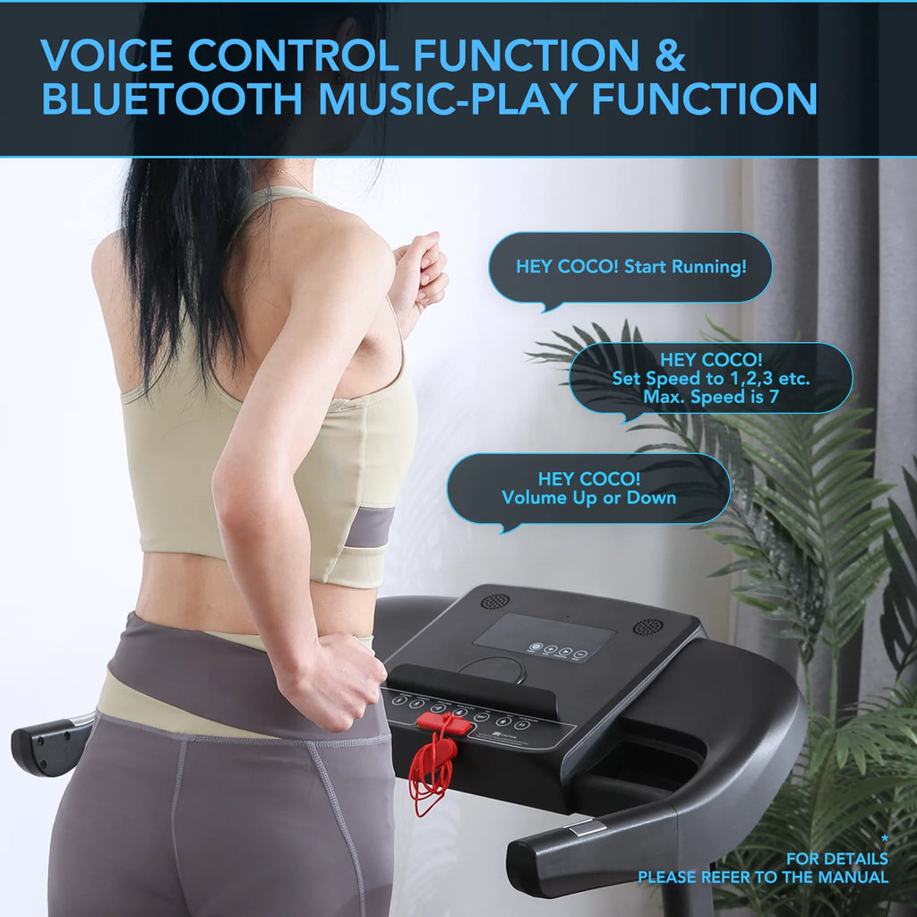 Folding Bluetooth Treadmill with Voice Control N8556