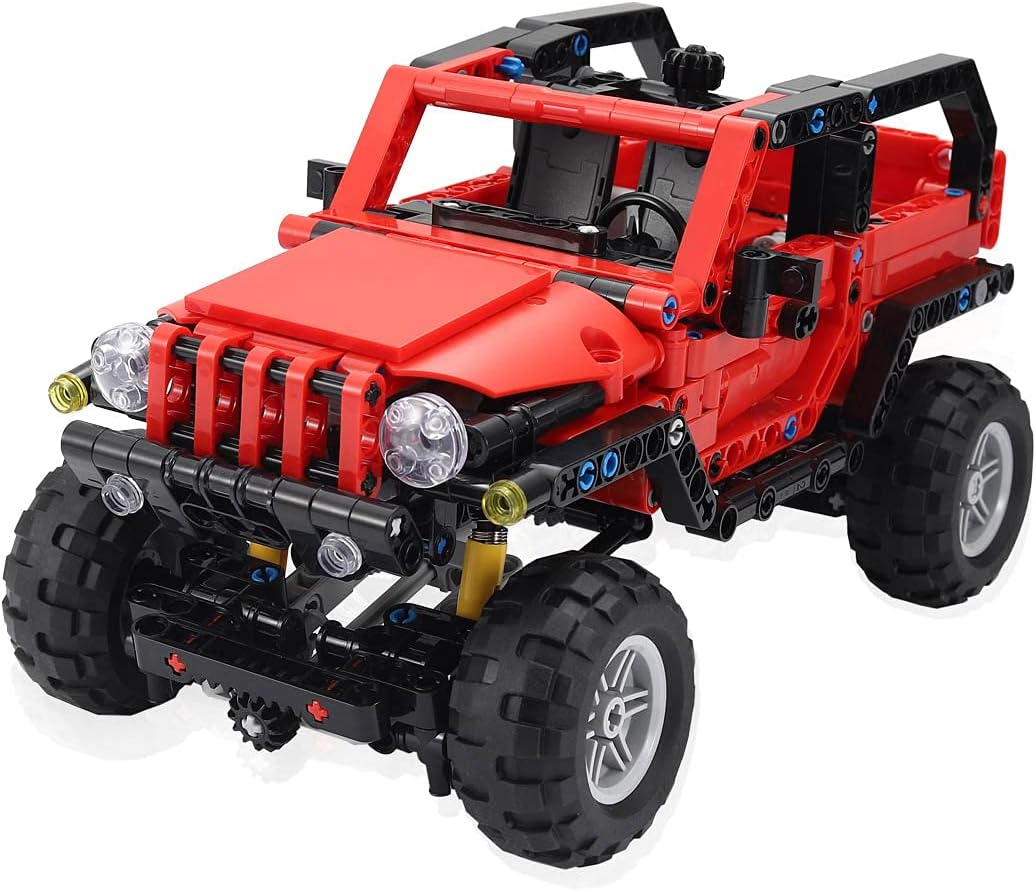 Yellow Off-Road Pickup Truck Building Blocks Toy Car with Brick Separator V781797