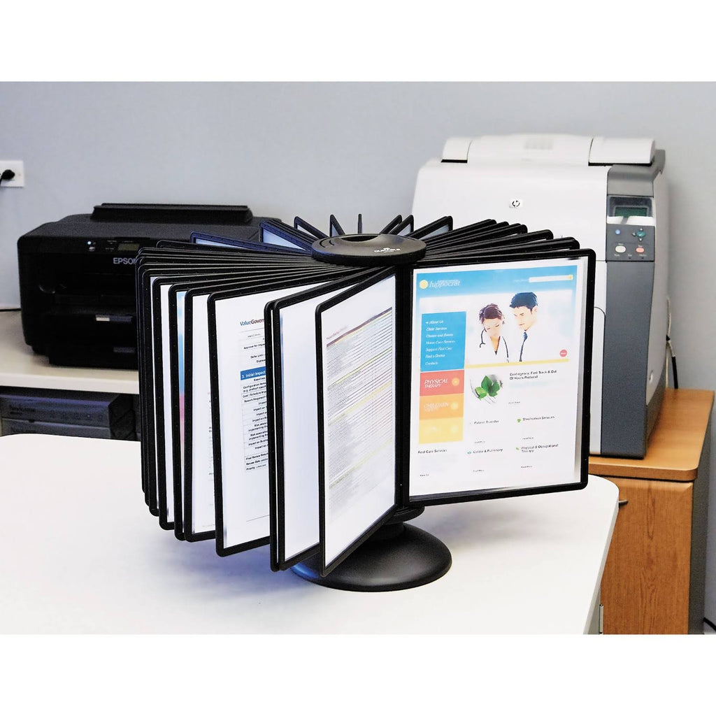 Black Sherpa 40-Panel Carousel Reference System, 80-Sheet Capacity N1725