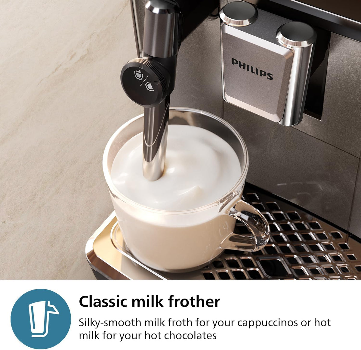 Fully Automatic Espresso Machine with Touch Display, Milk Frother, Ceramic Grinder, AquaClean Filter, Black Chrome H9471