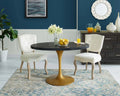 Black Gold Oval Wood Dining Table Z97920