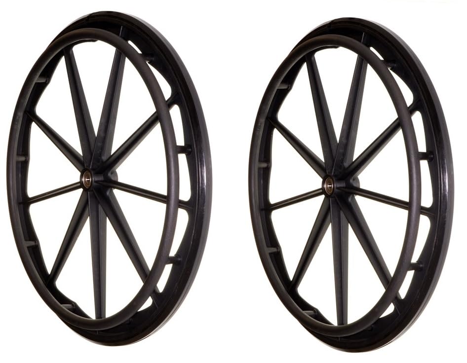 Solid Black Set of 2 Wheelchair Wheels F551