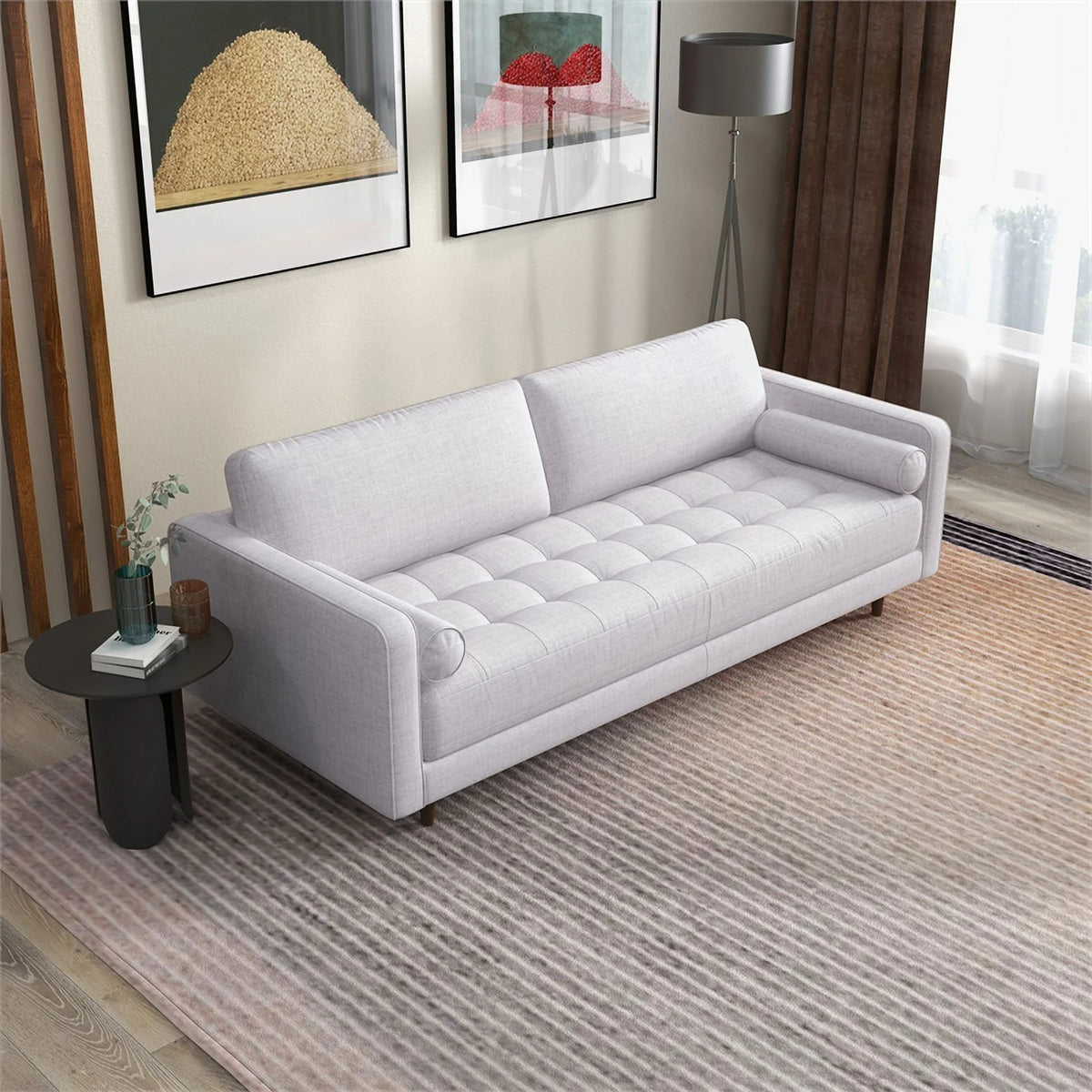 Beige Fabric Living Room Couch E51501