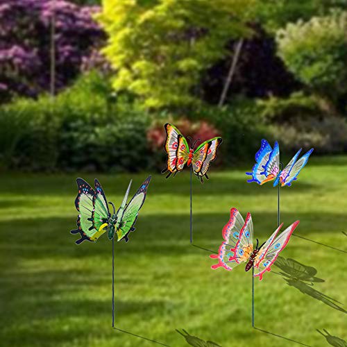 3D Large Butterfly Garden Stakes Decorations Outdoor Lawn Decorative Yard Decor Ornaments (Pack of 4) R8228