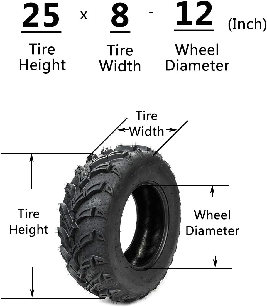 2PCS 25x8-12 ATV Utility UTV Tires P801950