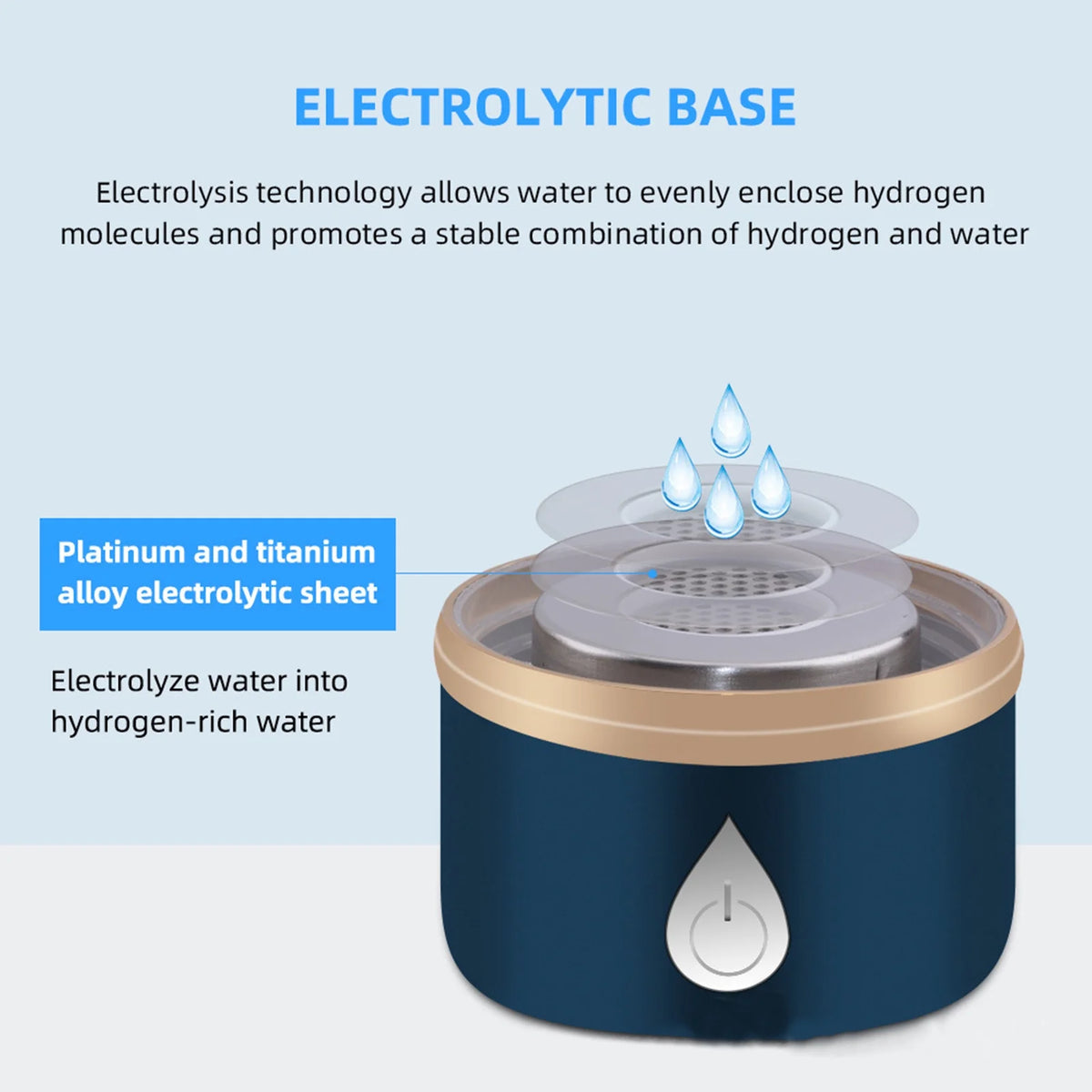 Rechargeable Hydrogen Water Bottle Glass Cup I30318
