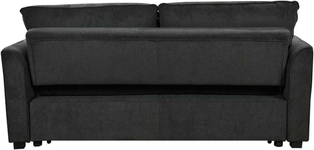 Queen Size Beige Dark Grey Convertible Sleeper Sofa Bed B9910