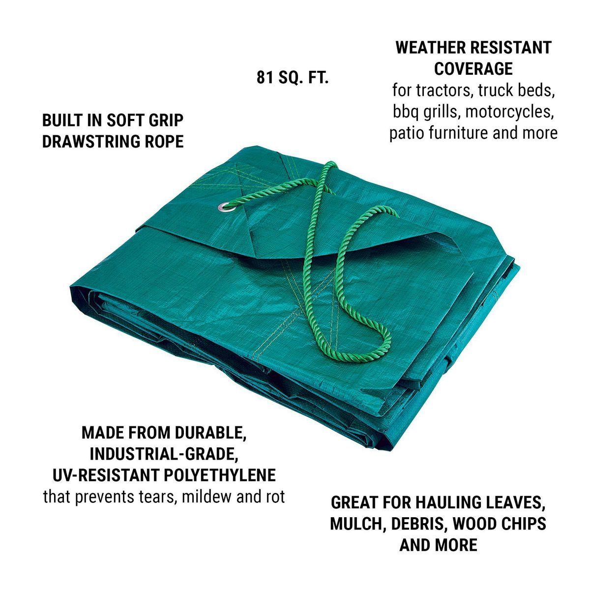 9 ft. x 9 ft. Weather-Resistant Drawstring Tarp T584283