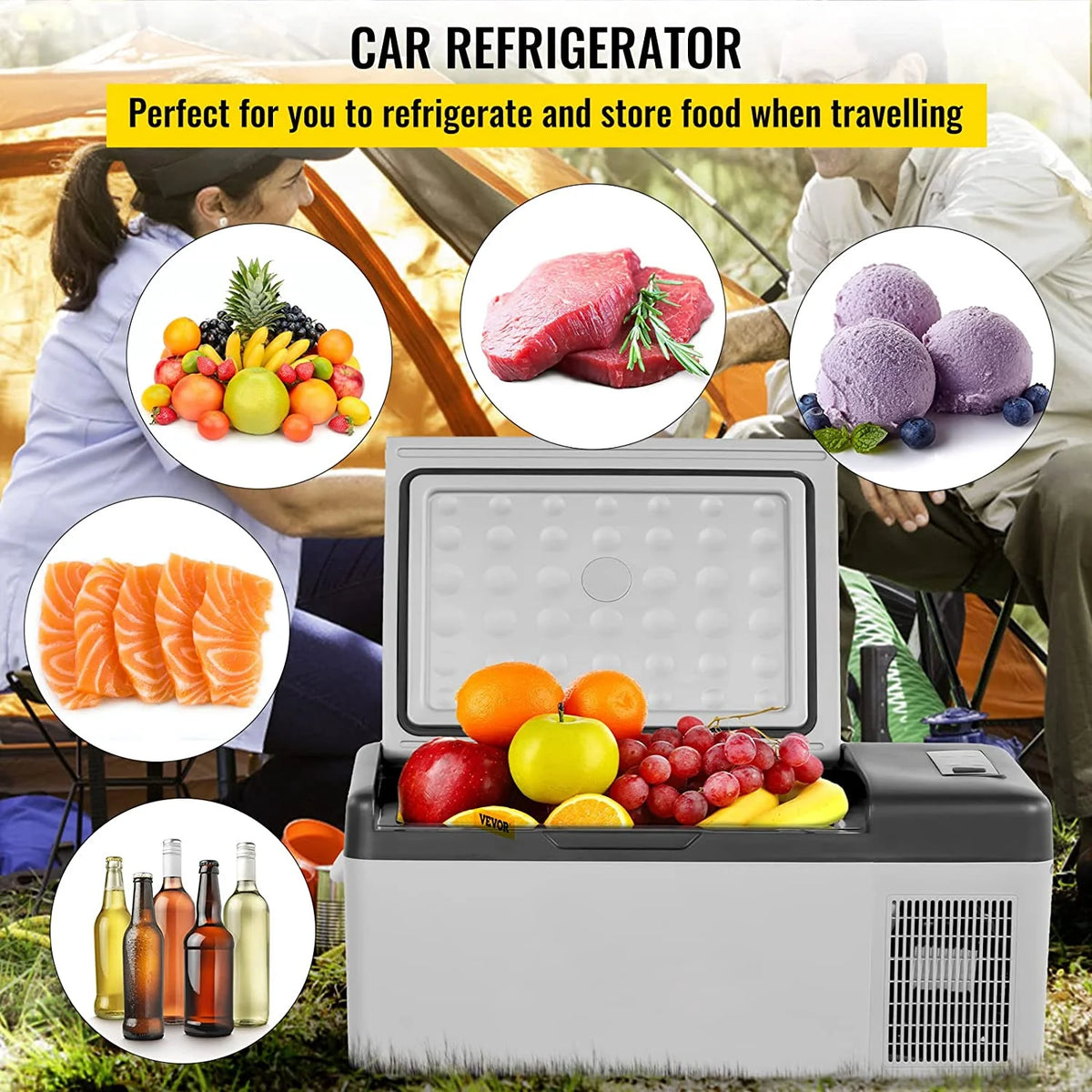 12V 16 qt. Portable Car Refrigerator with Cooler U397