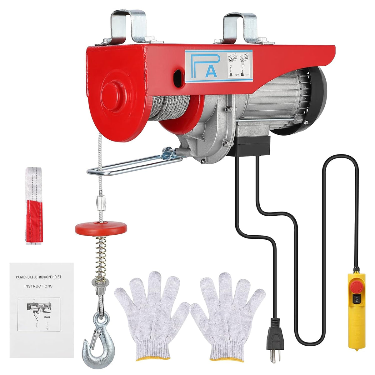 Electric Hoist 1760lbs 39FT Single Cable Lifting Height Steel Wire Winch B565