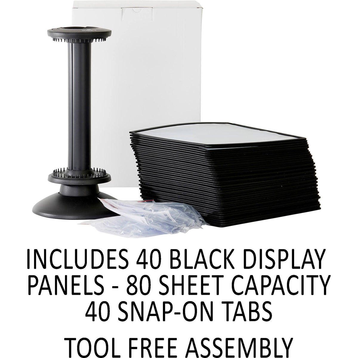 Black Sherpa 40-Panel Carousel Reference System, 80-Sheet Capacity N1725