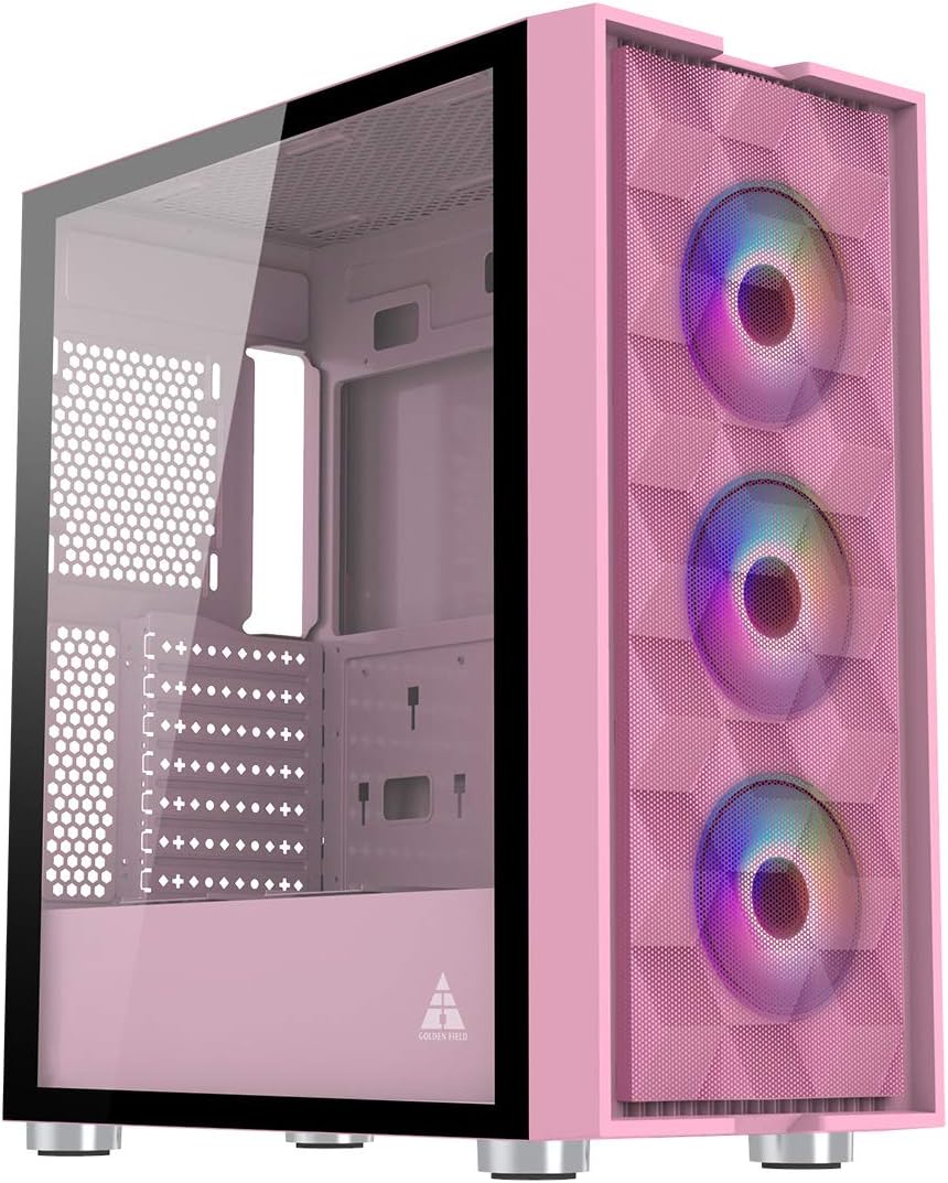 Mint Green Computer Case Mid Tower with LED Fans G724