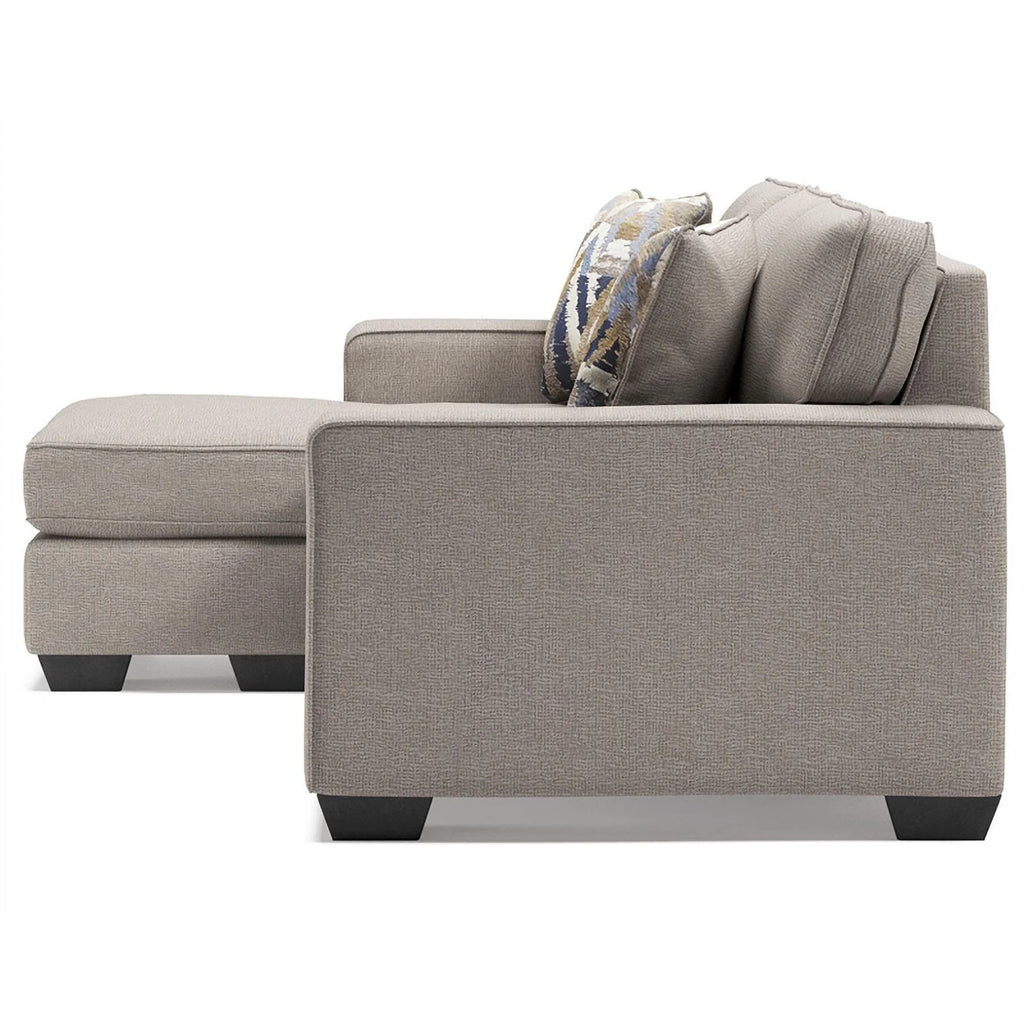 Stone Light Gray Fabric & Wood Sofa Chaise T12540