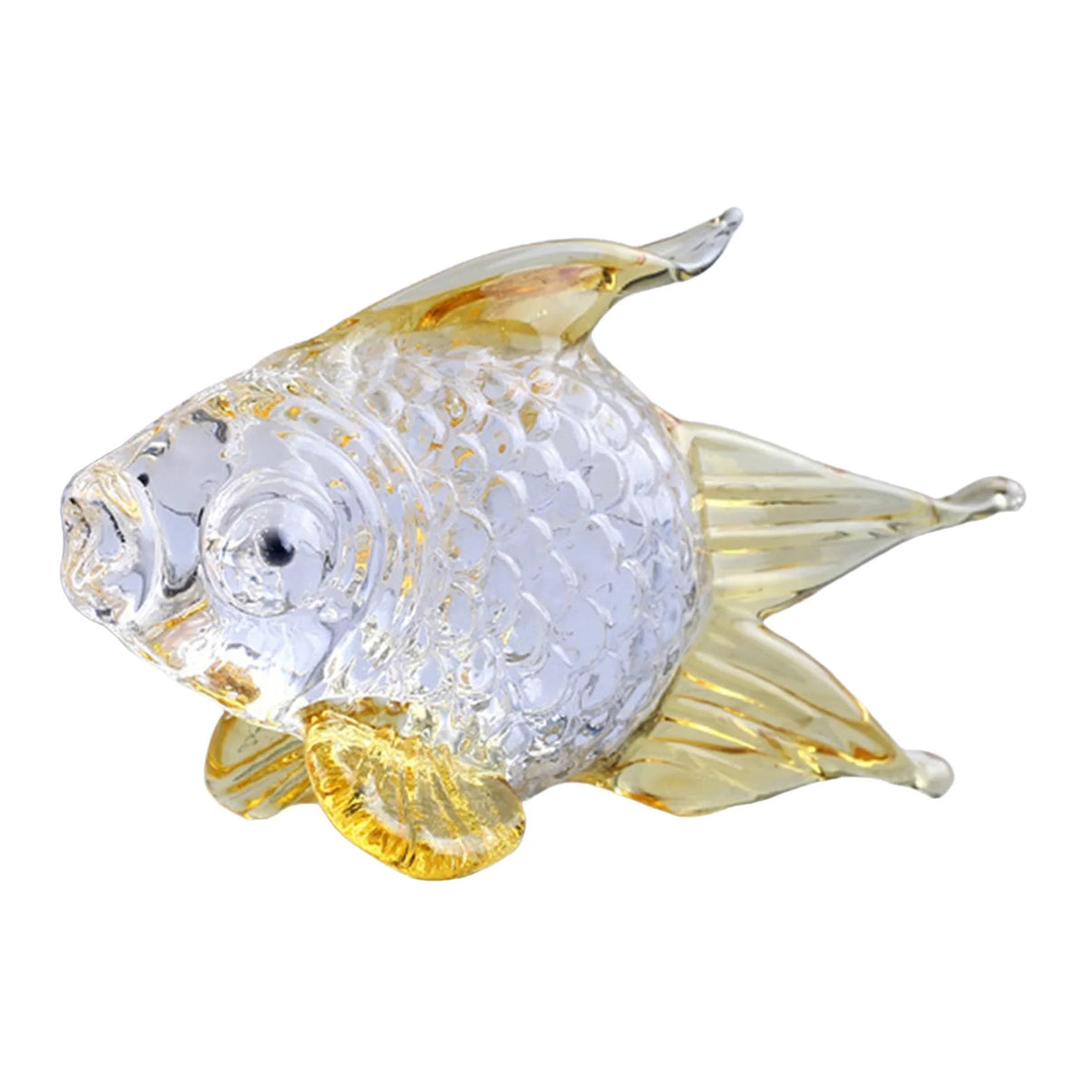Hand Blown Glass Goldfish Figurine Ornament P839340