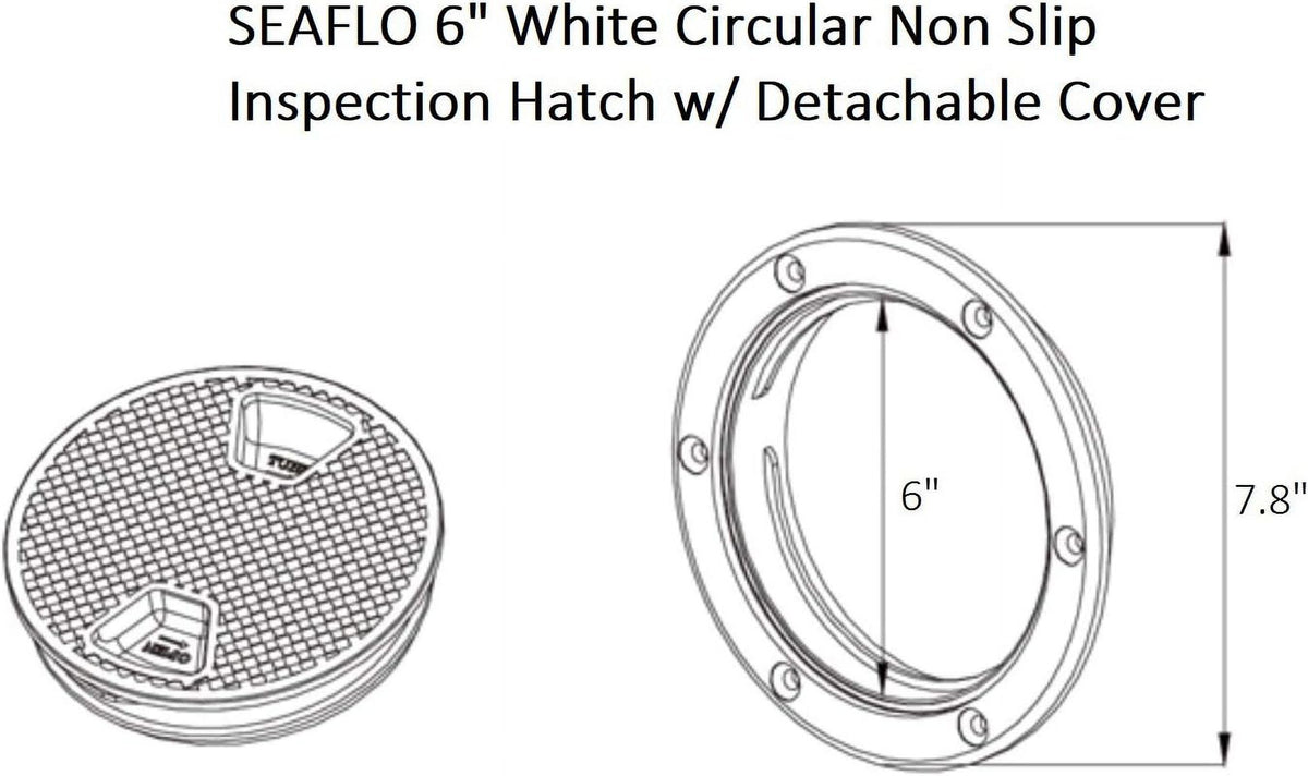 White Circular Non Slip Inspection Hatch L9762