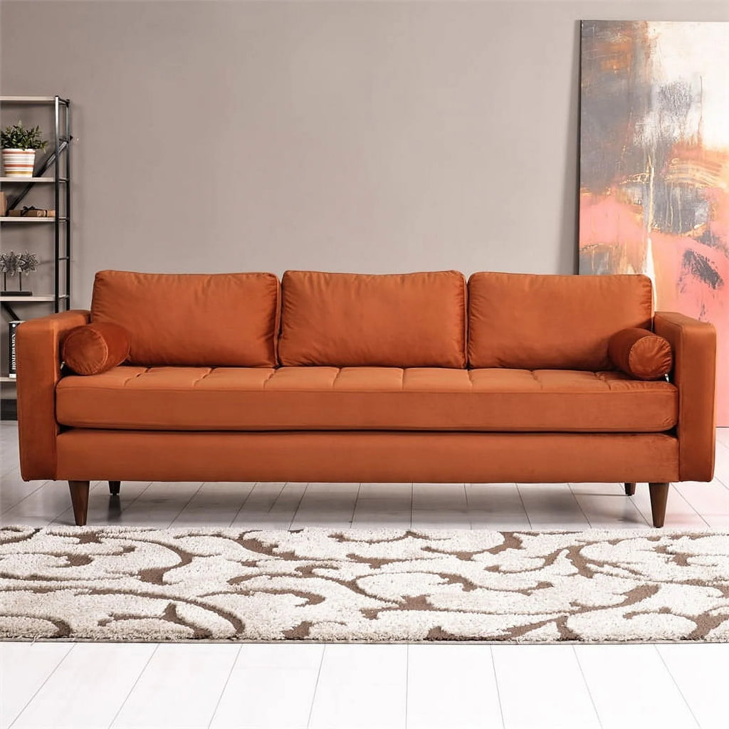 Orange Velvet Sofa Z2279
