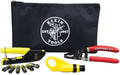 Coax Installation Kit with Crimp Tool, Cable Cutter, Stripper and F Connectors with Storage Bag Y430
