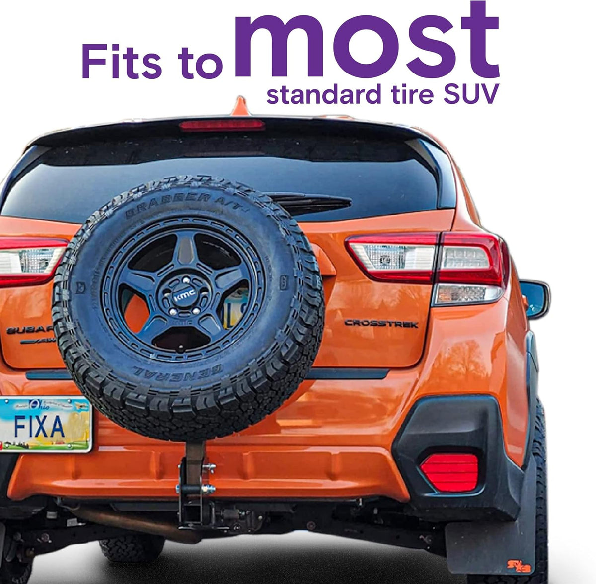 Foldable Trailer Hitch Tire Carrier for 2-inch Receiver N8013