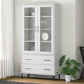Pine Wood Bookcase with 2 Doors and 2 Drawers M320