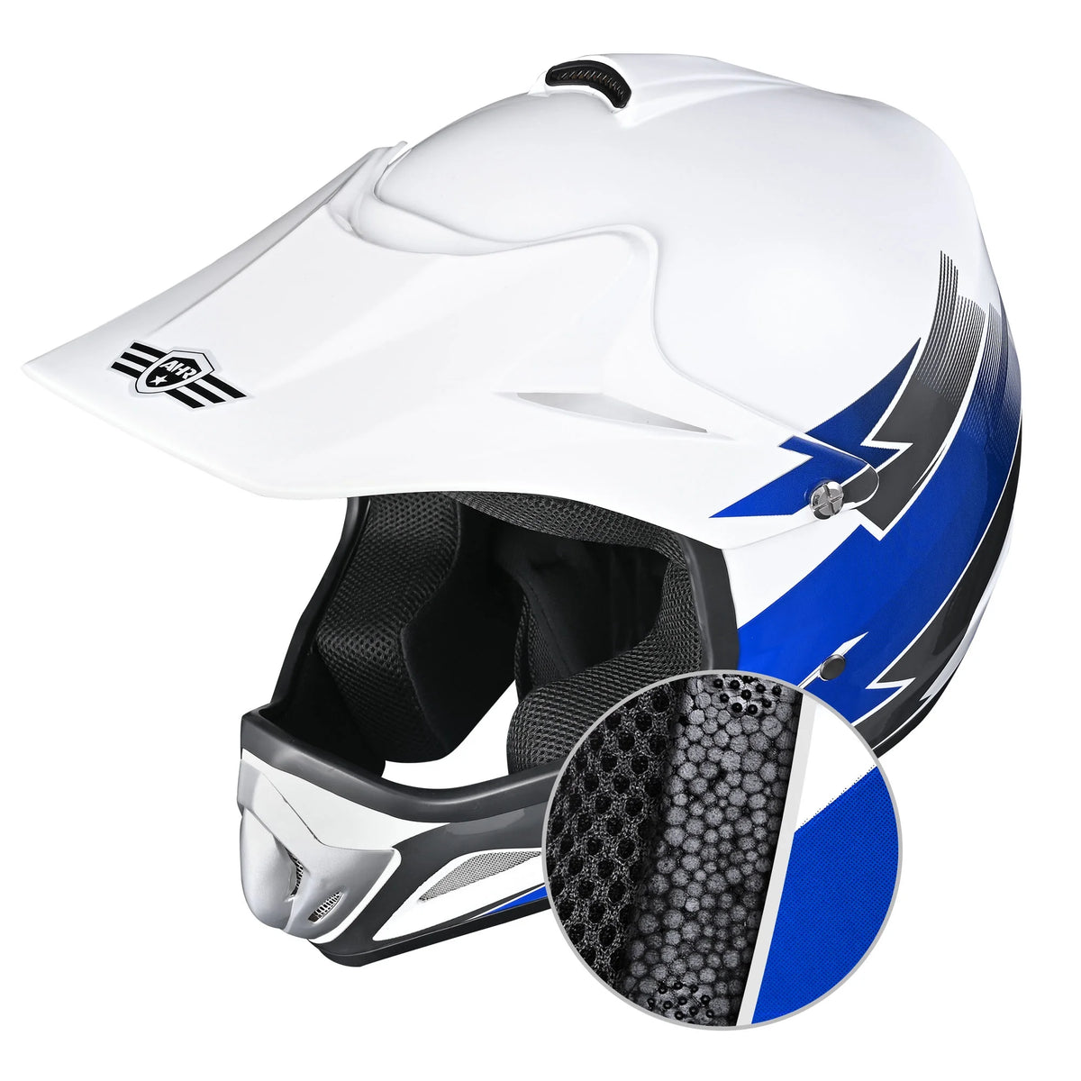 Youth DOT Motocross Helmet and Goggles Set Blue M M369