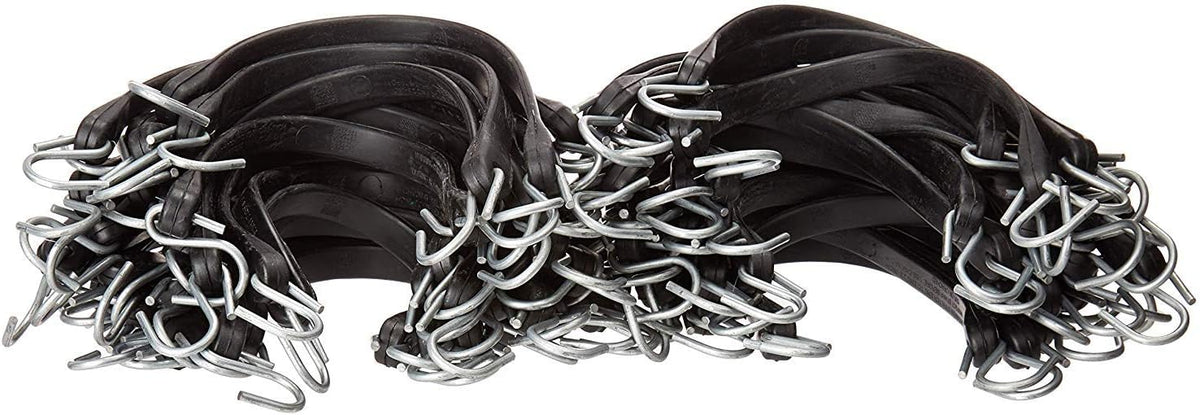 Pack of 25 41 inch Rubber Bungee Cords with Metal S Hooks C148907
