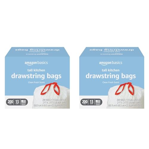 13 Gallon 120 Count Tall Kitchen Drawstring Trash Bags E4478