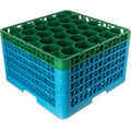 Green 30 Compartment Glass Rack with 4 Integrated Extenders Y68874