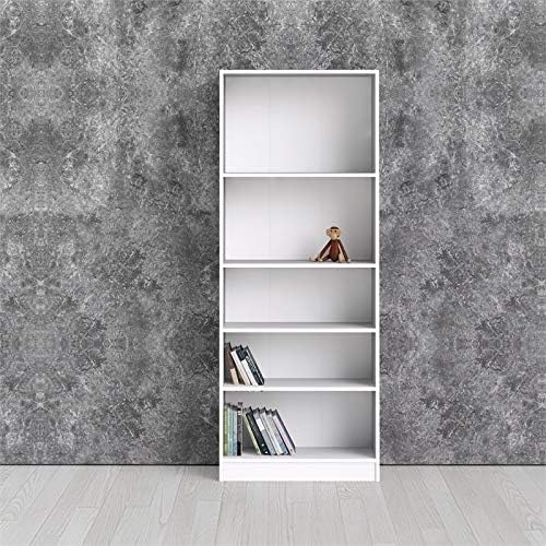 Tall Narrow 5 Shelf Bookcase in White H183