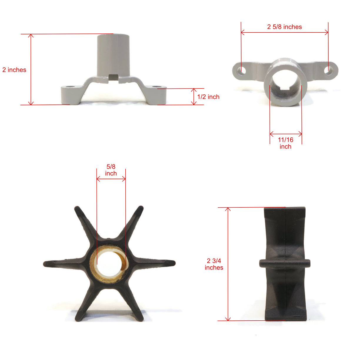 Water Pump Kit for Johnson 45 HP J45RCERE Boat N4932