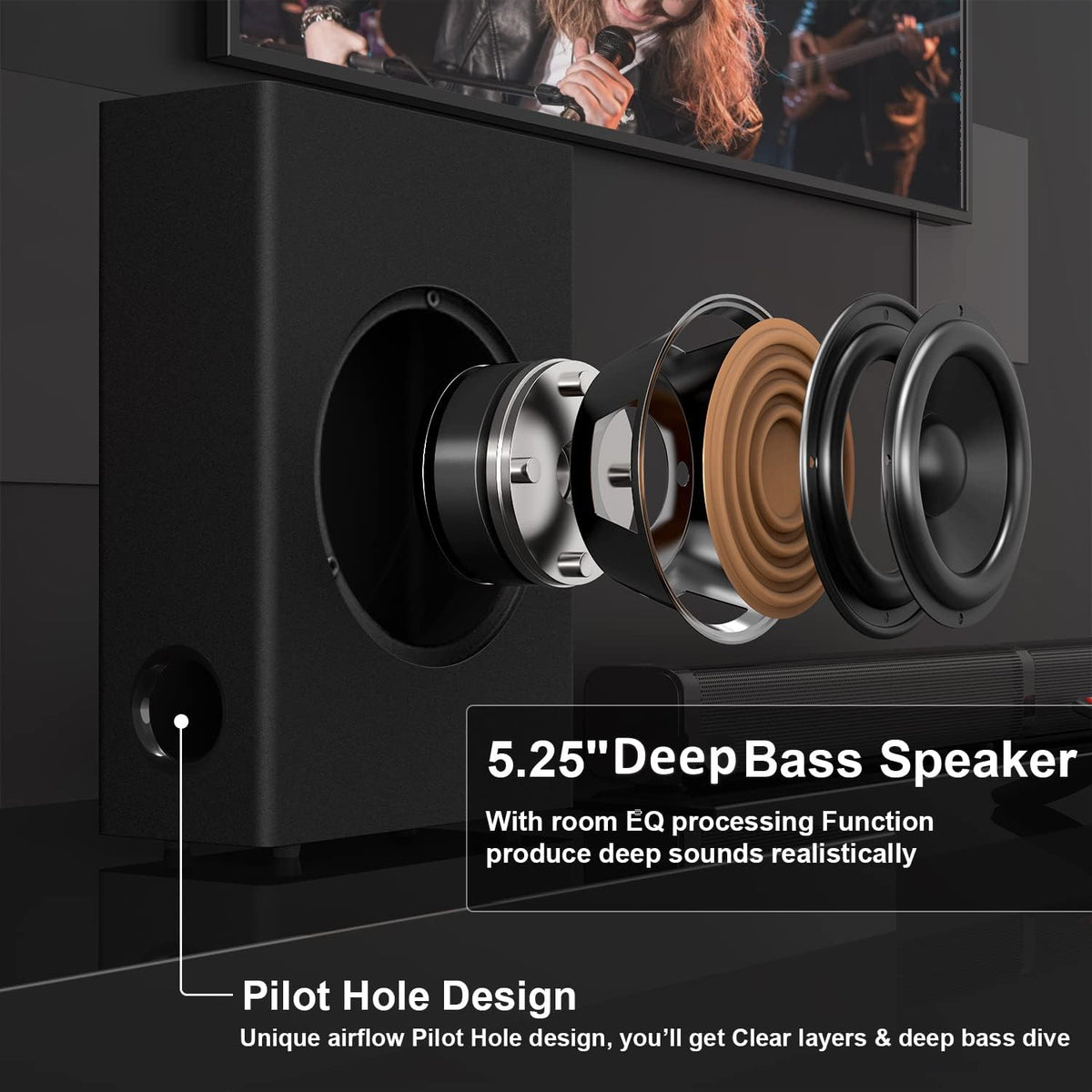 Sound Bars for TV with Subwoofer, 2.1 Channel W39222