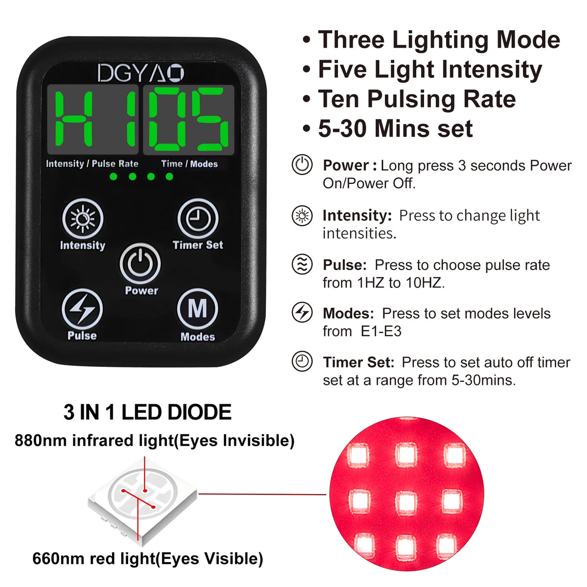 Infrared Red Light Therapy Device with Power Bank O4711