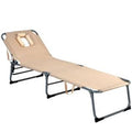 Beige Folding Chaise Lounge Chair C9115