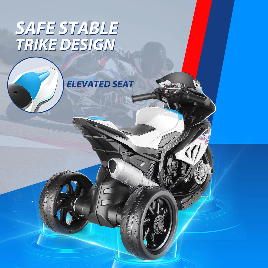 12V White 3 Wheels Kids Ride on Motorcycle A614