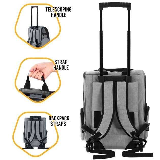 Backpack Pet Travel Carrier with Wheels F543