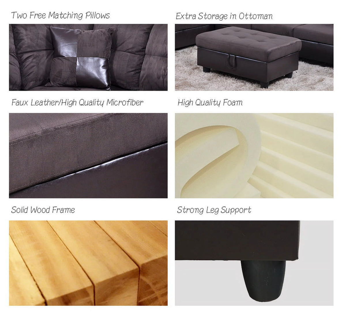 103.5'' Left Hand Facing Sectional Sofa with Storage Ottoman H61747