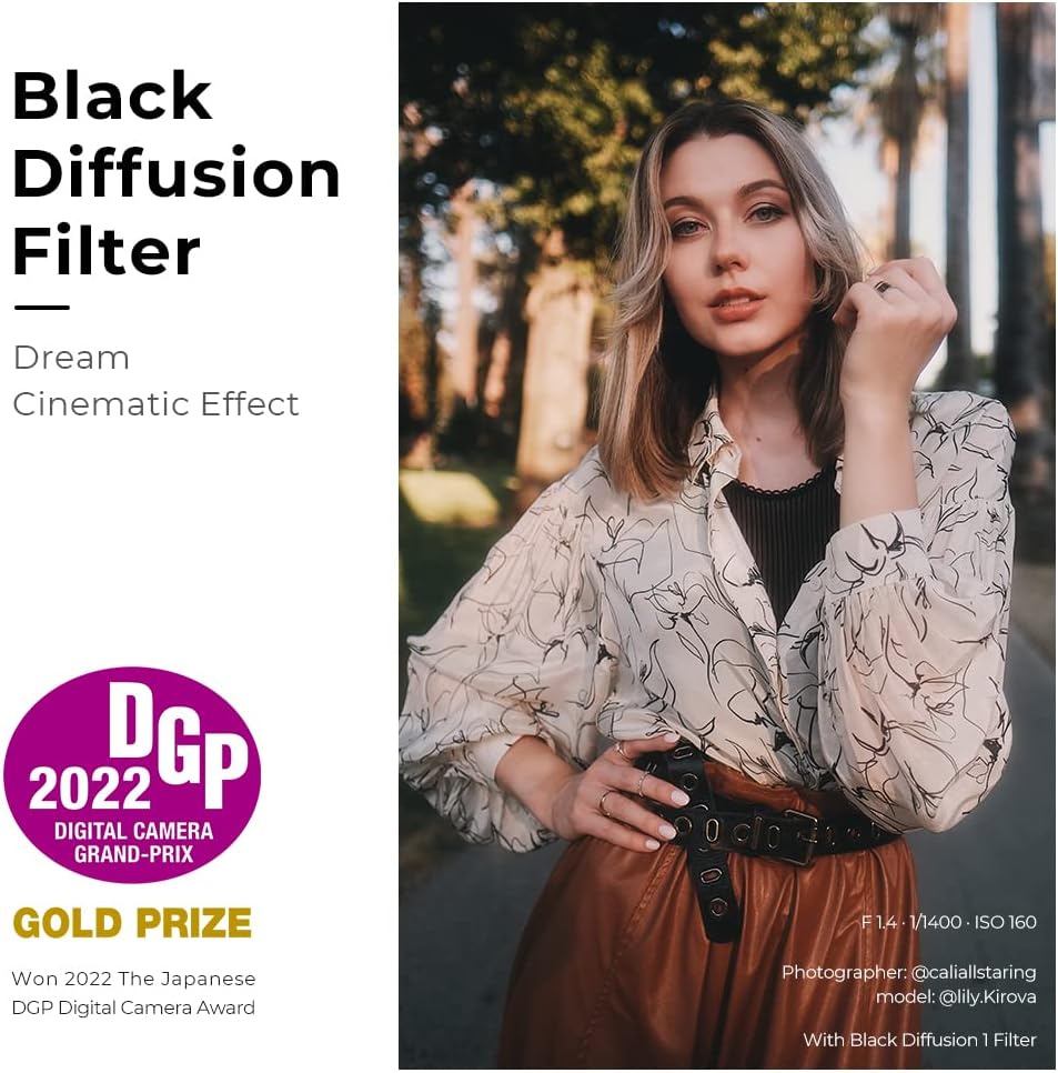 72mm Black Diffusion 1/2 Filter with 28 Multi-Layer Coatings Waterproof for Camera Lens Pack of 2 T4637