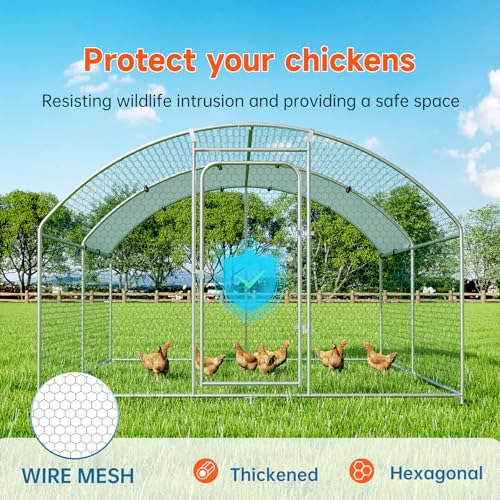 Large Metal Chicken Coop with Anti-UV Cover N78256