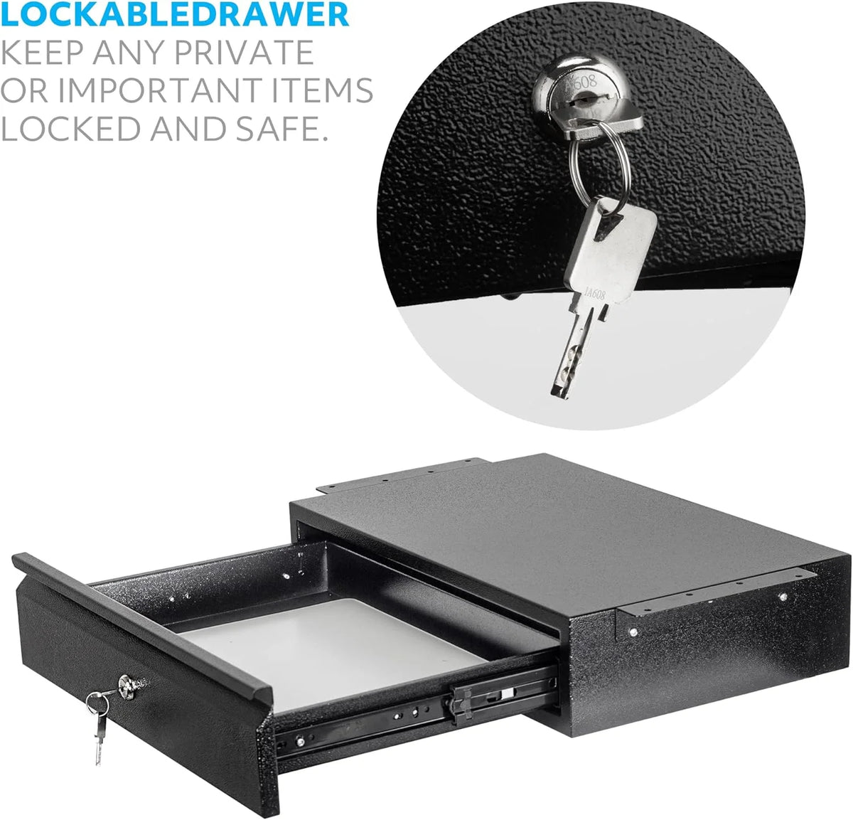 Steel Under Desk Drawer With Lock And Keys L222906