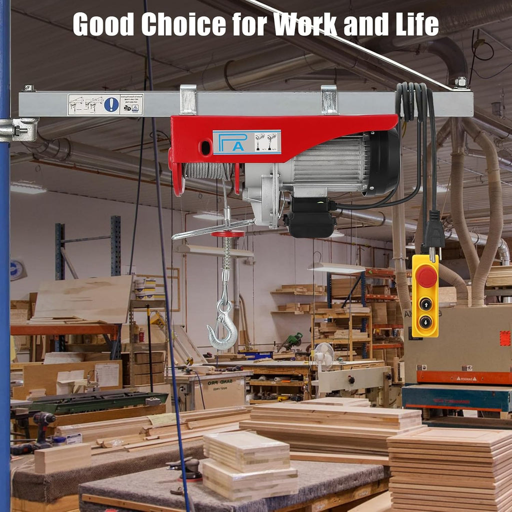 Electric Hoist 1760lbs 39FT Single Cable Lifting Height Steel Wire Winch B565