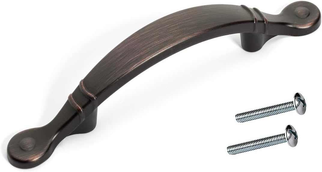 Arched Cabinet Hardware Pull Aged Oil Rubbed Bronze 25 Pack T884